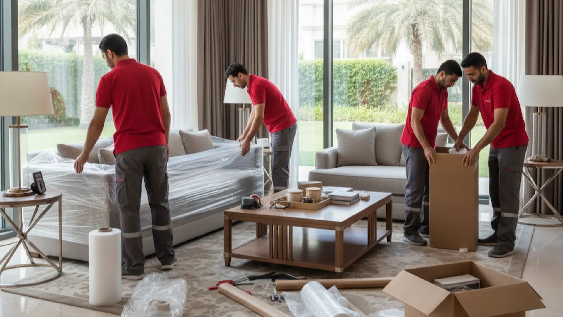 شحن أثاث من دبي إلى جازان